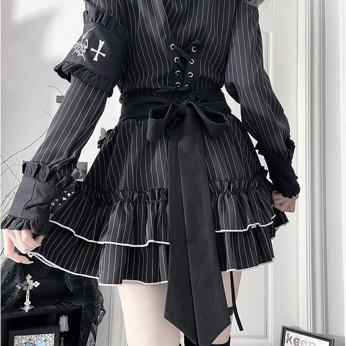 地雷系フリルエプロン付きセットアップ：スカート | Maiden's Rêve