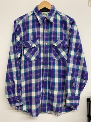 80sKEY Cotton Heavy Flannel Check Shirt/L