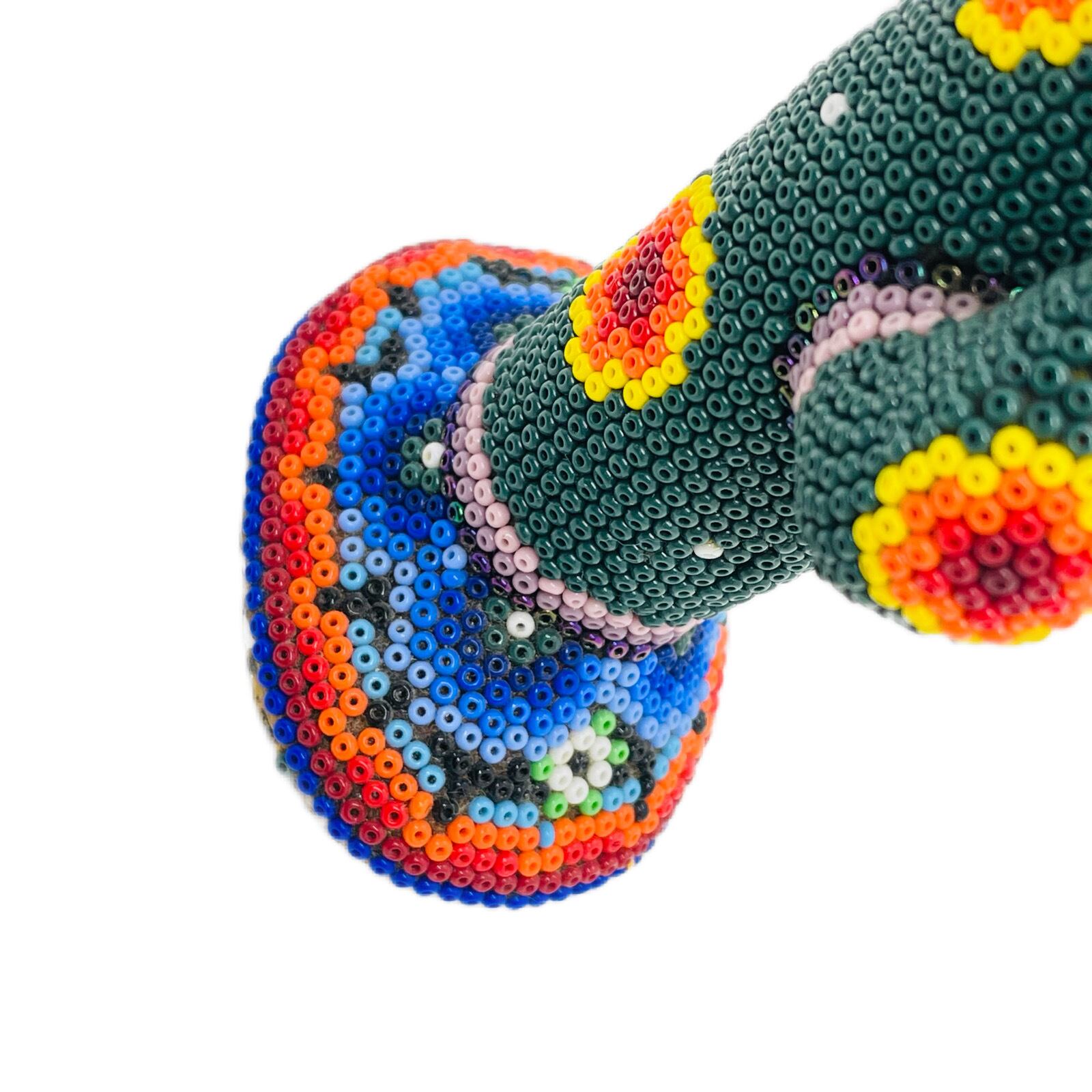 ウィチョル族ビーズアートオブジェ サボテン Huichol Bead Art Object
