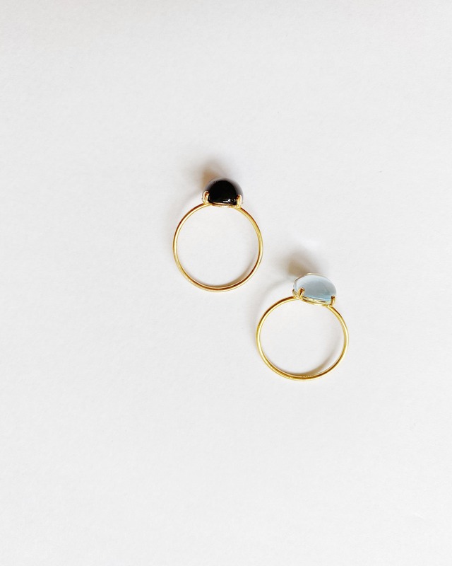 〇予約〇Jem rings: Smoky quartz. Sky blue topaz