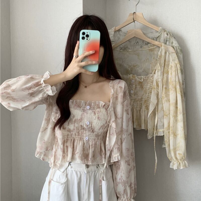 スタイルレースシャツ サマーシフォントップス ロング 大人ガーリー スウィート キュート カジュアル 夏物 1号婦人22499208108