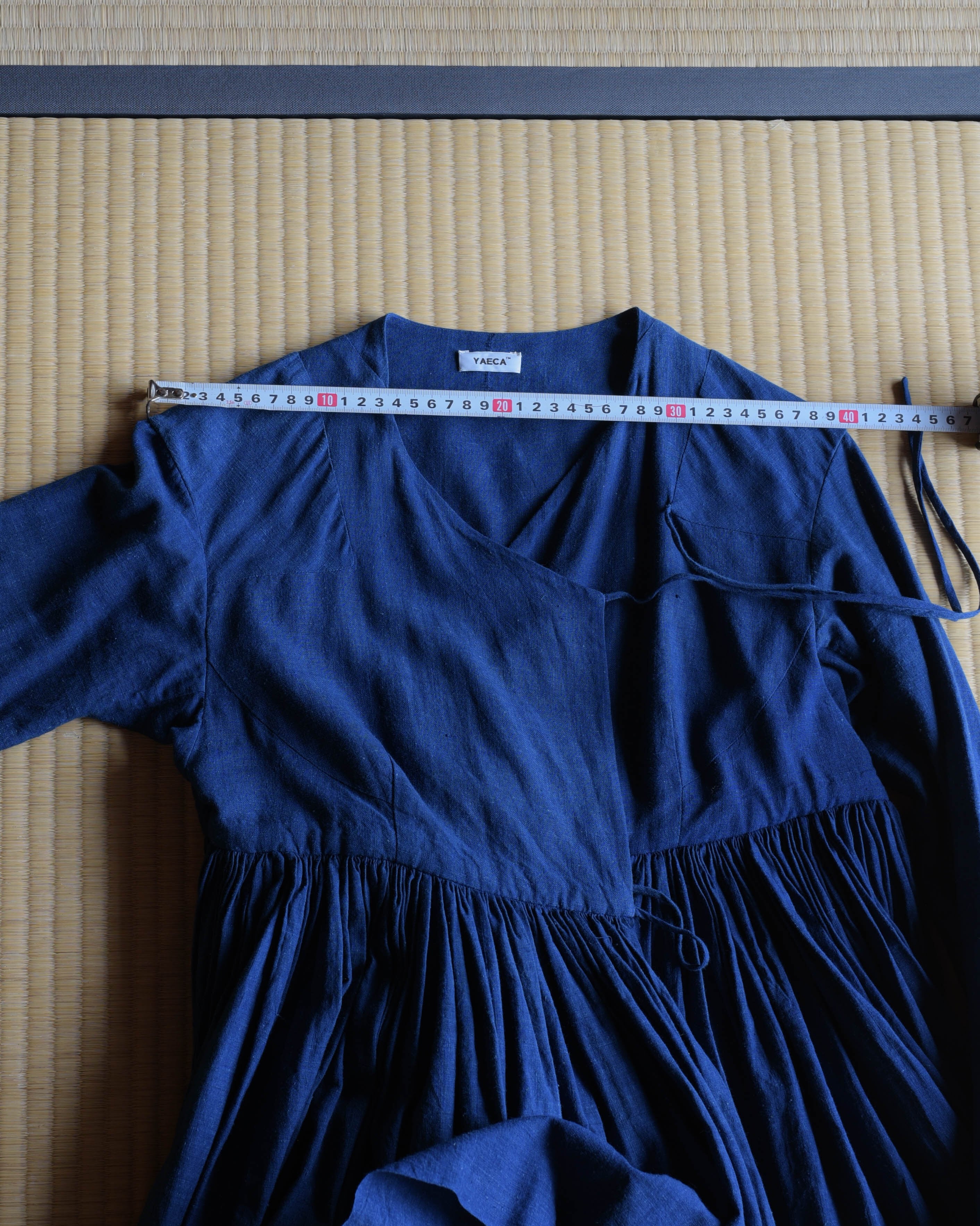 YAECA khadi ｜ラップギャザードレス 琉球藍 | 御茶屋跡