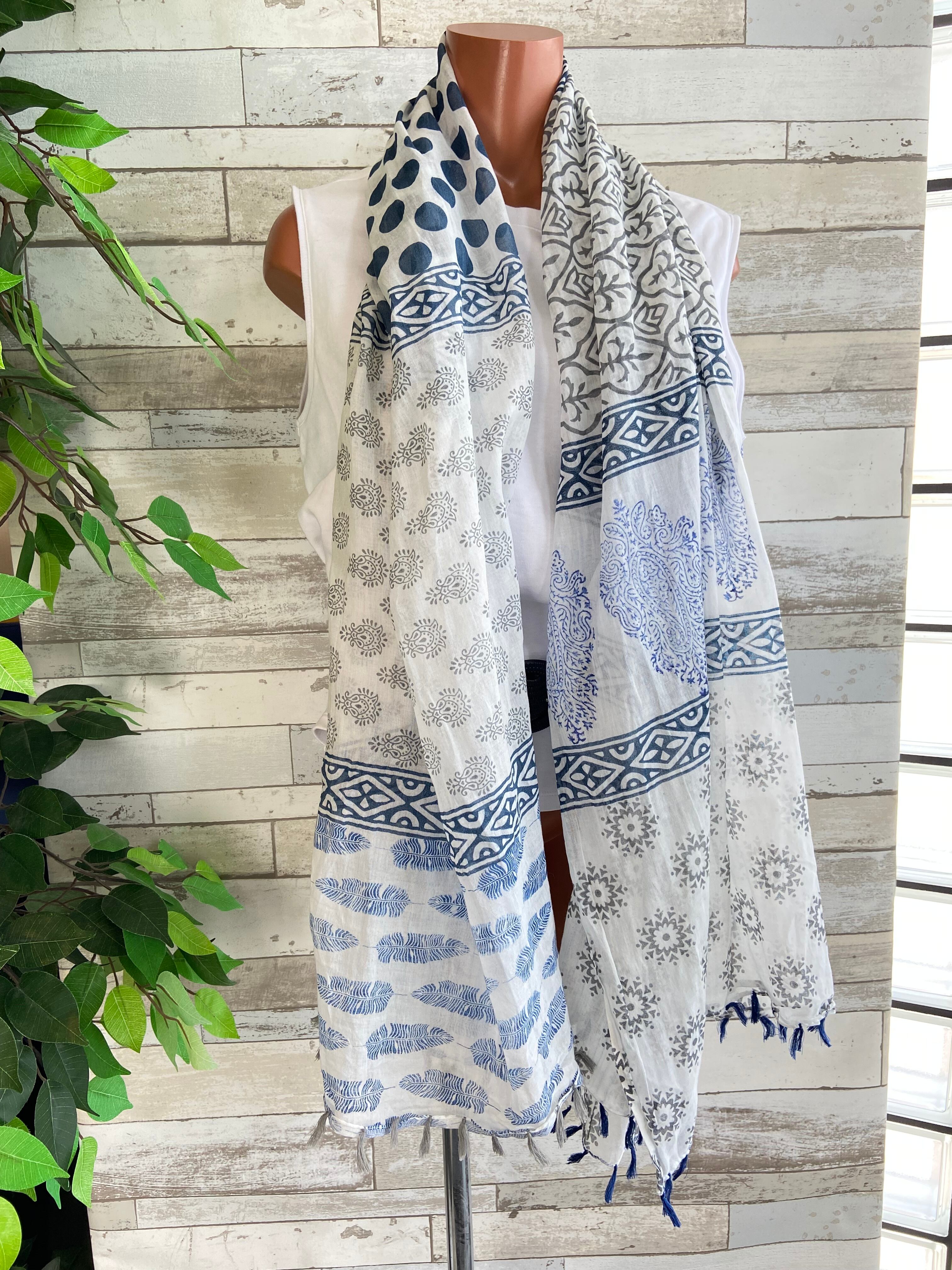 COTTON 100% コットン インポート大判ストール ｜ロングストール