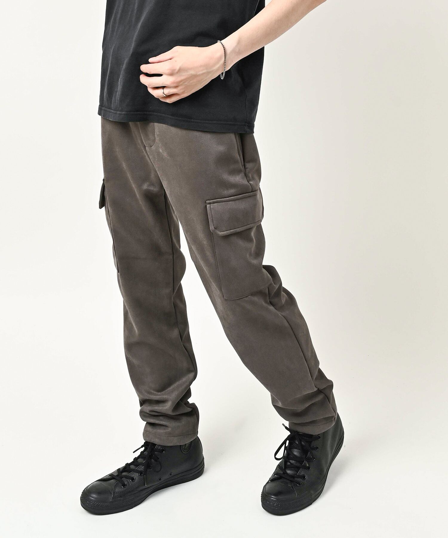 MMMM Suede-finish ponte cargo pants (CHA) 28011M26