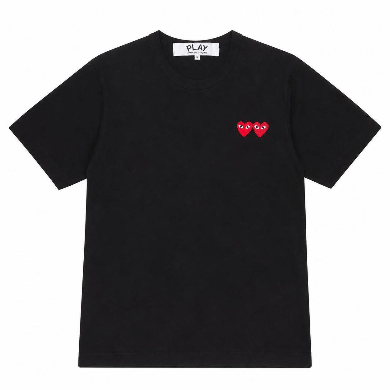 プレイ コムデギャルソン PLAY COMME des GARCONS マルチハートプリント cdg Tシャツ メンズ レディース 半袖 柔らかい肌触り 通気性 クルーネック ロゴプリント カットソー