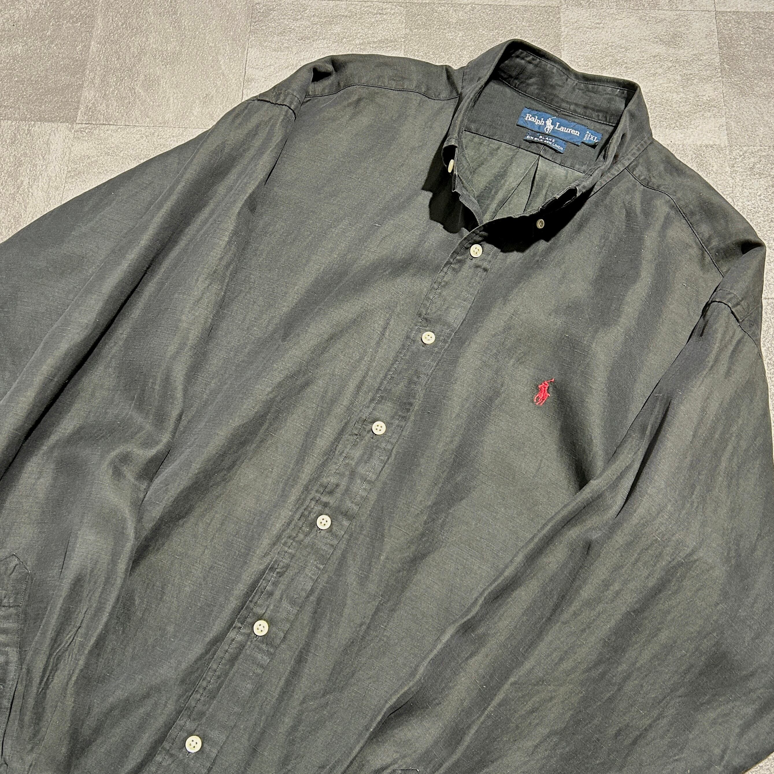 Polo Ralph Lauren】【BLAKE】XL silk linen B.D.shirt ポロラルフ