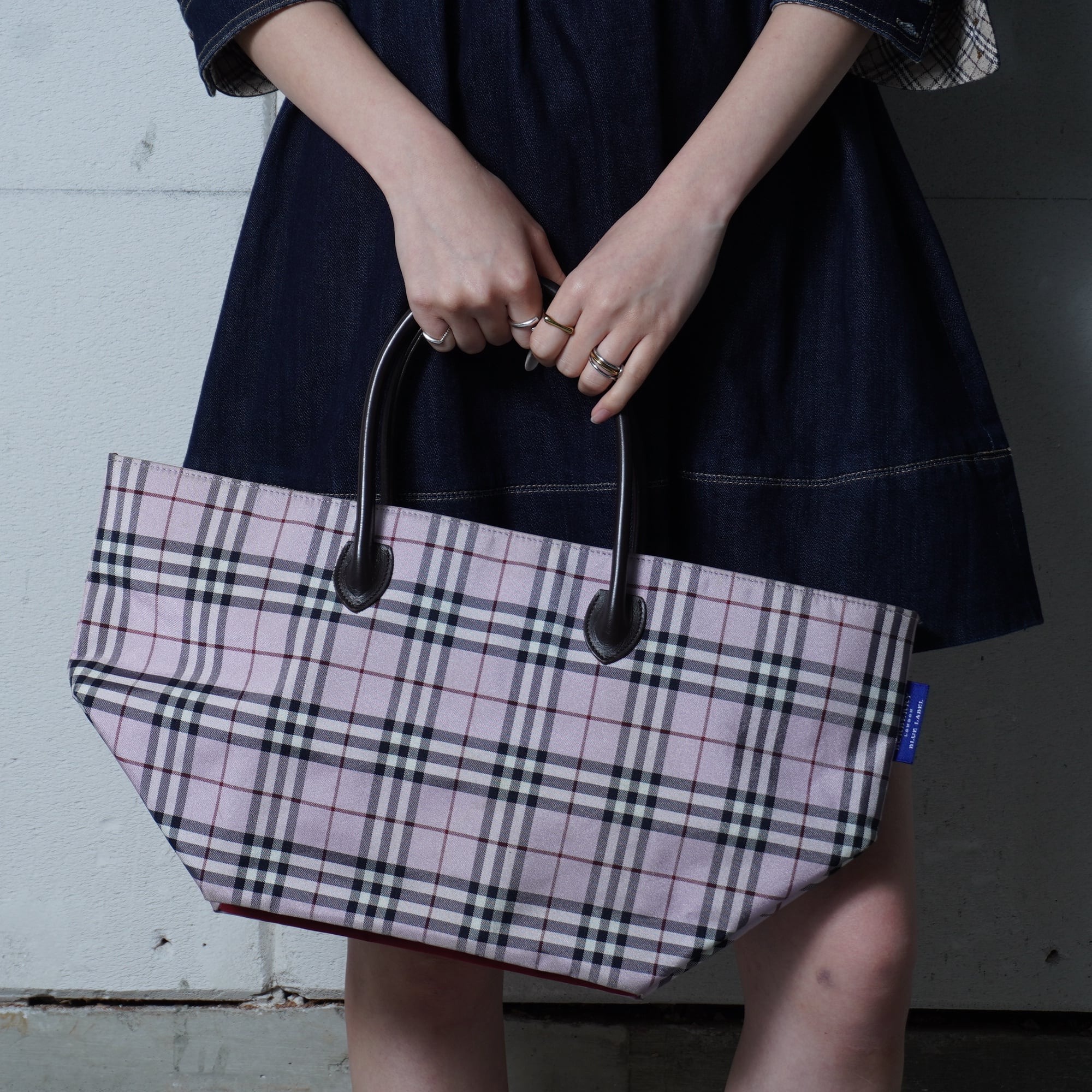 BURBERRY】バーバリー ”ノヴァチェック” レザー切り替えトートバッグ