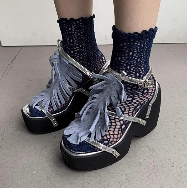 tassel design platform sandals 3colors【2024042601】