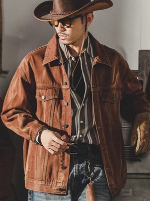 Brown Denim Jacket【L0322】