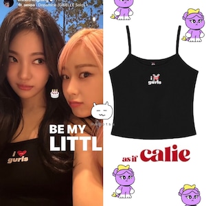 ★aespa ニンニン 着用!!【asif CALIE】LOVE GURLS SLEEVELESS BLACK
