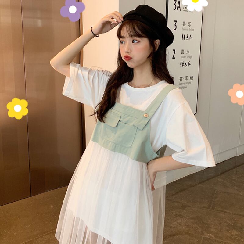 トップス サマールーズソリッド カラーラウンドネックプリントTシャツ シャツ 夏物 Oネック ソリッドカラー 萌量不足89659466638