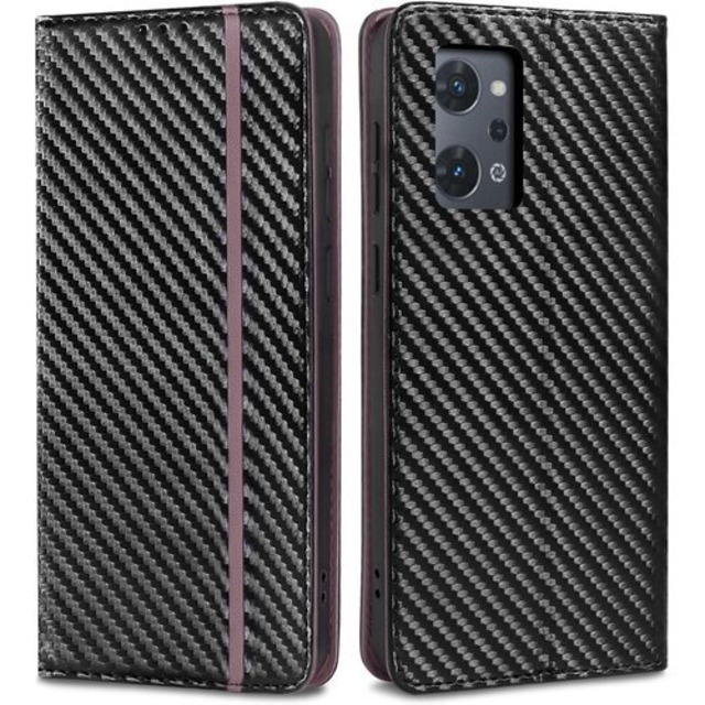 iffeenny oppo reno7a ケース oppo reno 7a ケース 横置きスタンド機能付 人気 気質 衝撃吸収 全面保護 全面保護 財布型 炭素繊維調 シンプル レザー 手触り良い 滑り落ちにくい 指紋防止 男女兼用 落下防止 ワインレッド 2875