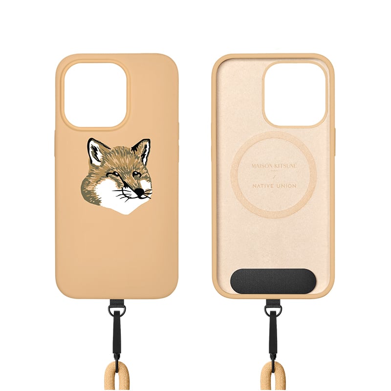 Maison Kitsune x Native Union MONOCHROME FOX HEAD SLING CASE FOR IPHONE 14  PRO（Beige）メゾンキツネ iPhone（アイフォン）ケース【国内正規代理店品】 | Feelgood Shop powered by BASE
