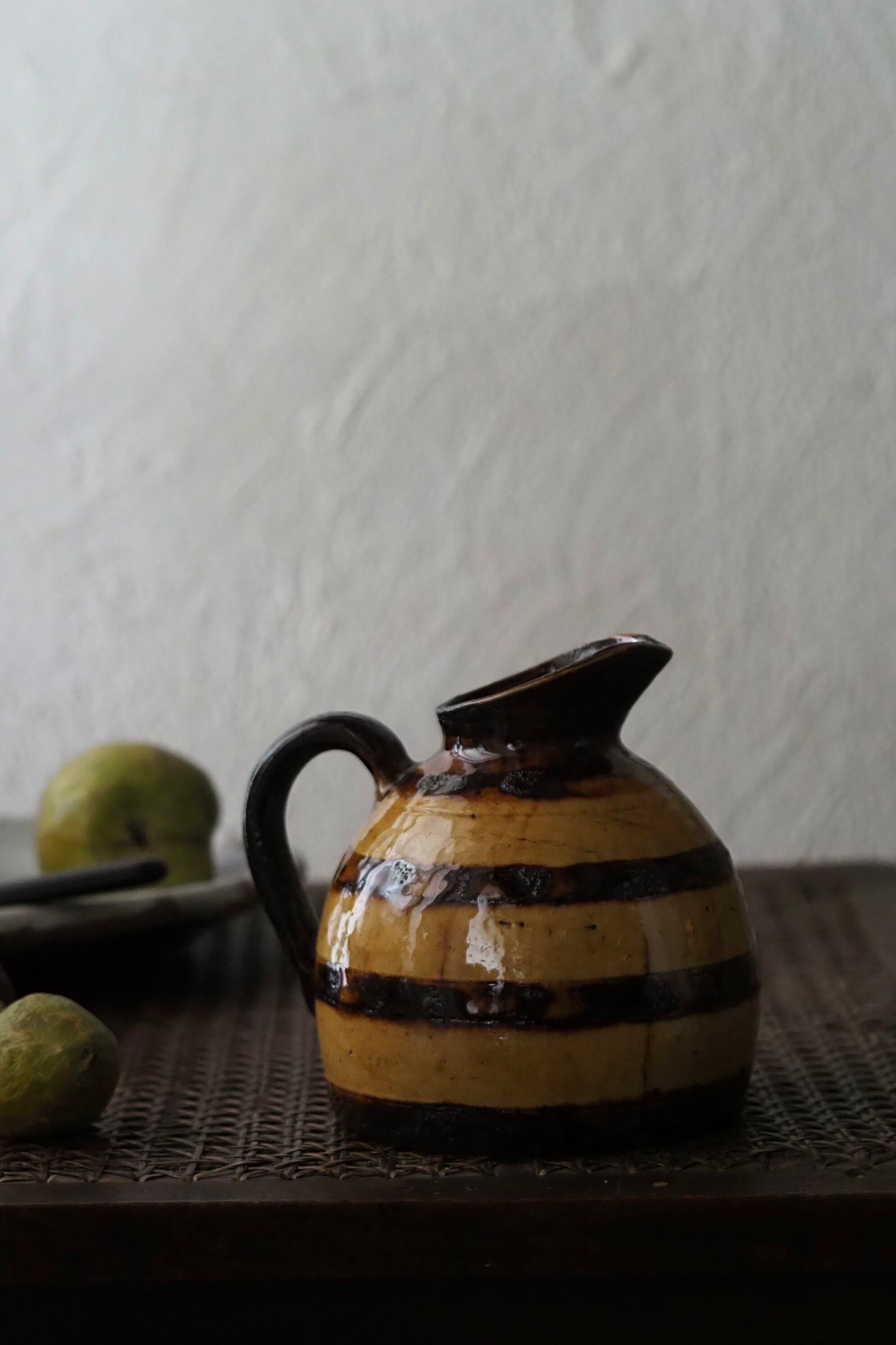 南仏 ユニークな柄の水差し-antique pottery pitcher | アンティーク