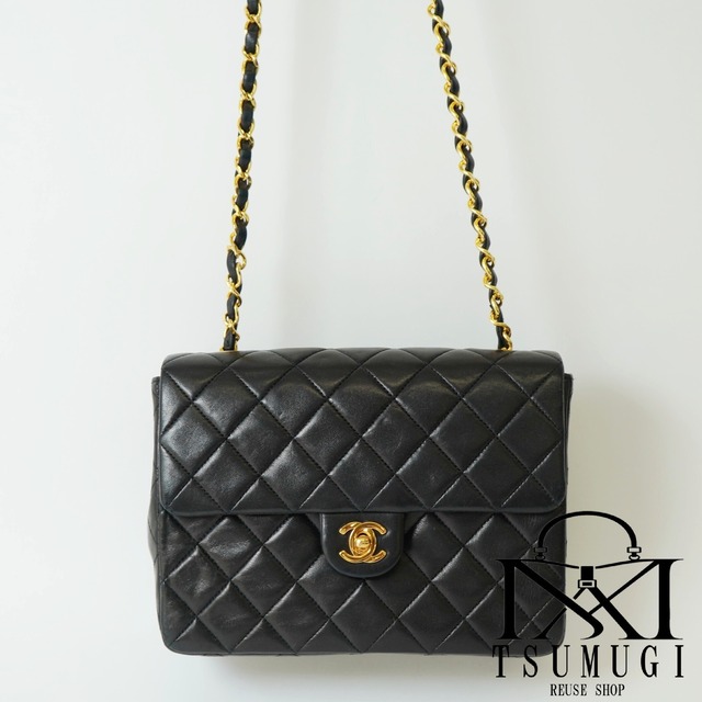 CHANEL シャネル ミニマトラッセ 20 ラムスキン シングルフラップ シングルチェーンバッグ ゴールド金具 1番台