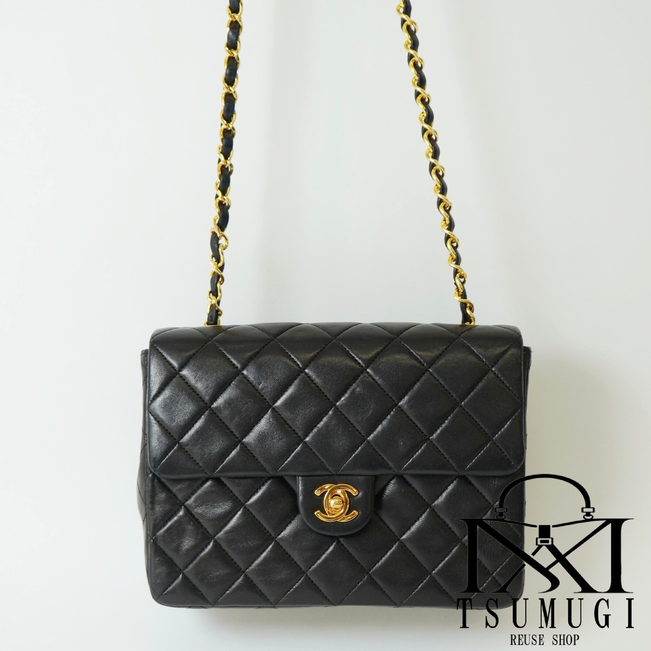 CHANEL シャネル ミニマトラッセ 20 ラムスキン シングルフラップ シングルチェーンバッグ ゴールド金具 1番台