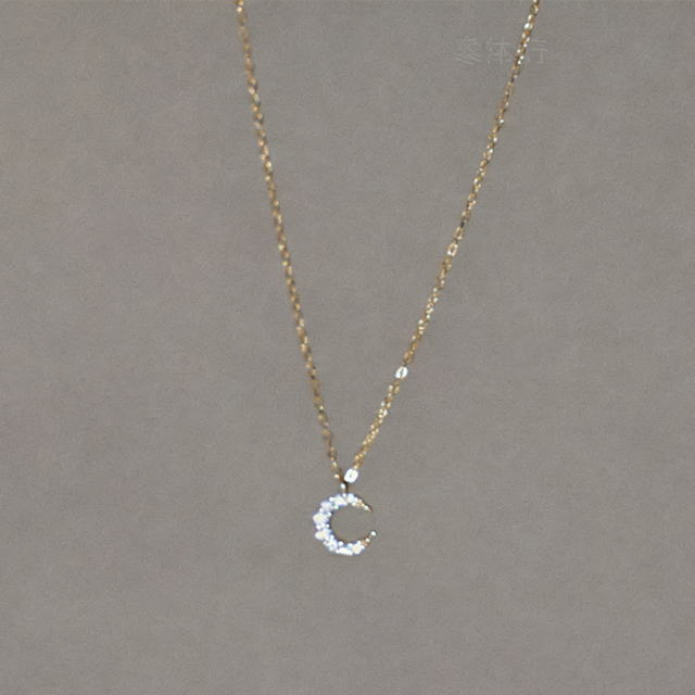Milkyシルバー月のネックレス 2s