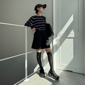 マルチボーダーニットCD/ネイビー