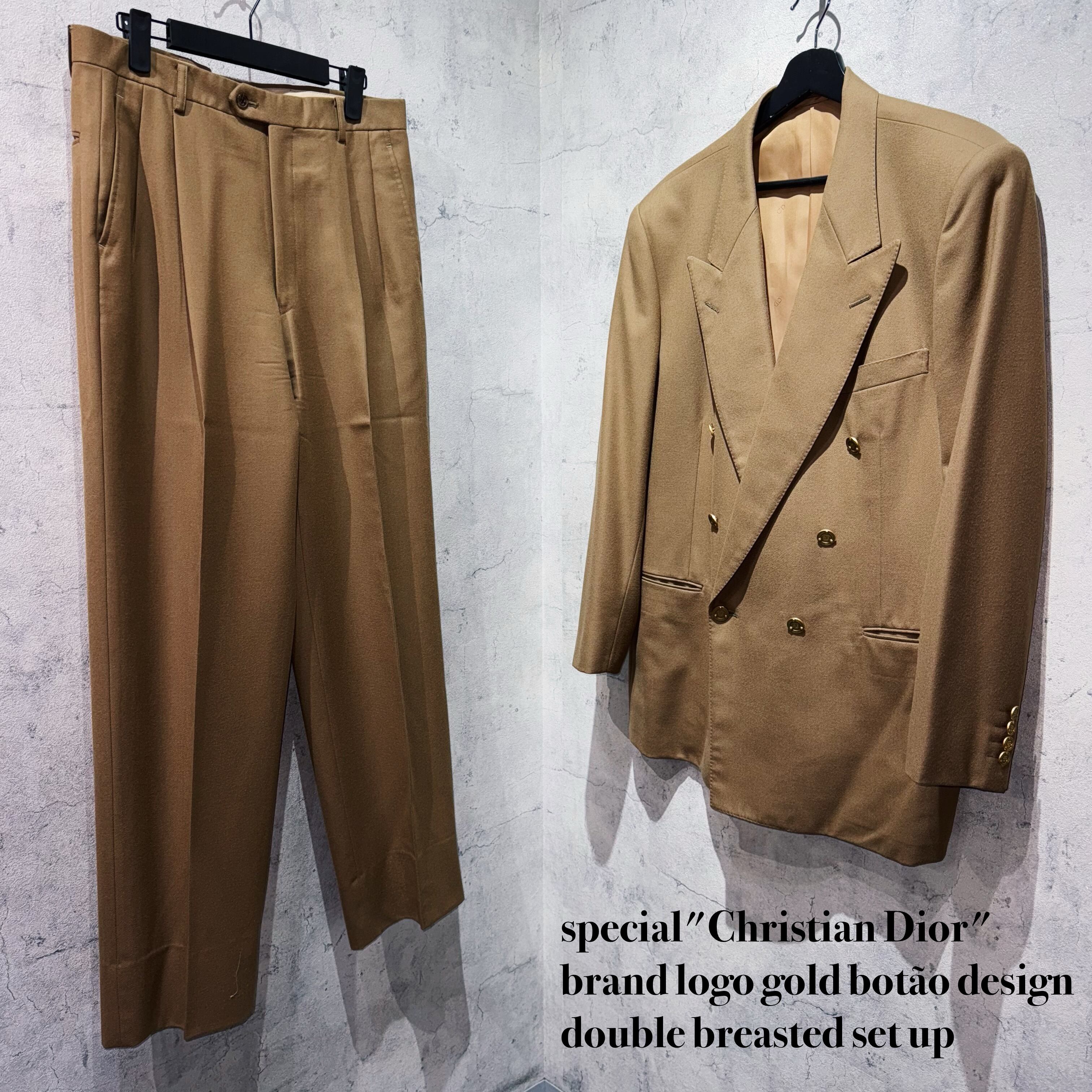 special"Christian Dior"brand logo gold botão design double breasted set up