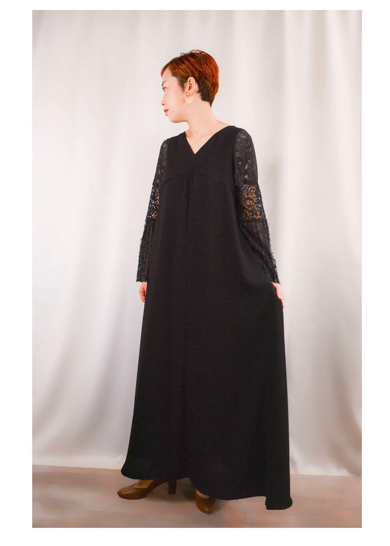 a.mignon＊produce by ayannu＊ブラックワンピース＆レーストップス