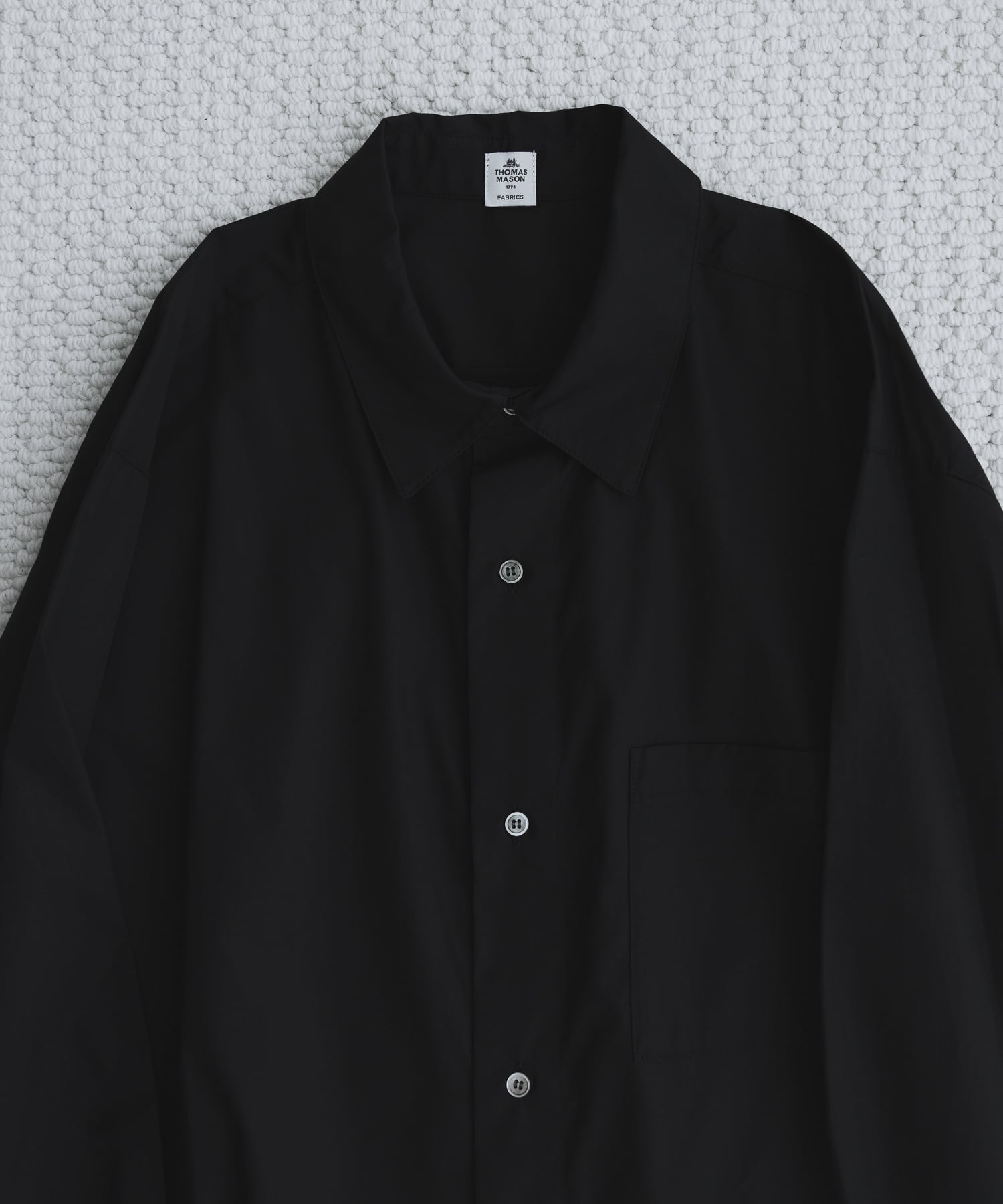 THOMAS MASON】loose basic oversize shirt〈 Black 〉 | remer