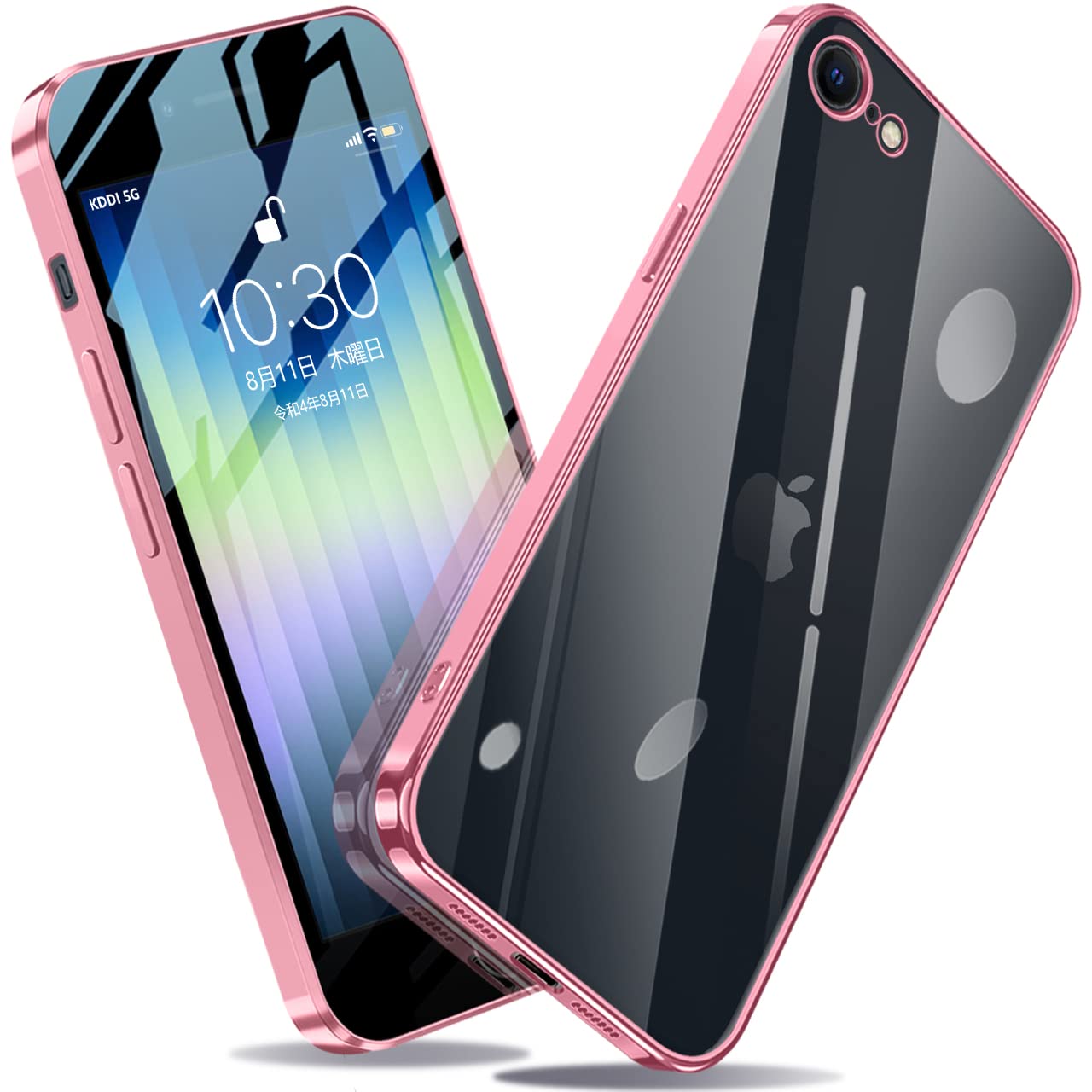 Montue 対応 iPhone SE3 第3世代 / SE2 第2世代 / 8 / 7 用の ケース 衝撃吸収 TPU バンパー 米軍MIL規格取得 ワイヤレス充電 カメラ保護 黄変なし ストラップホール付 4.7インチ (ローズゴールド)