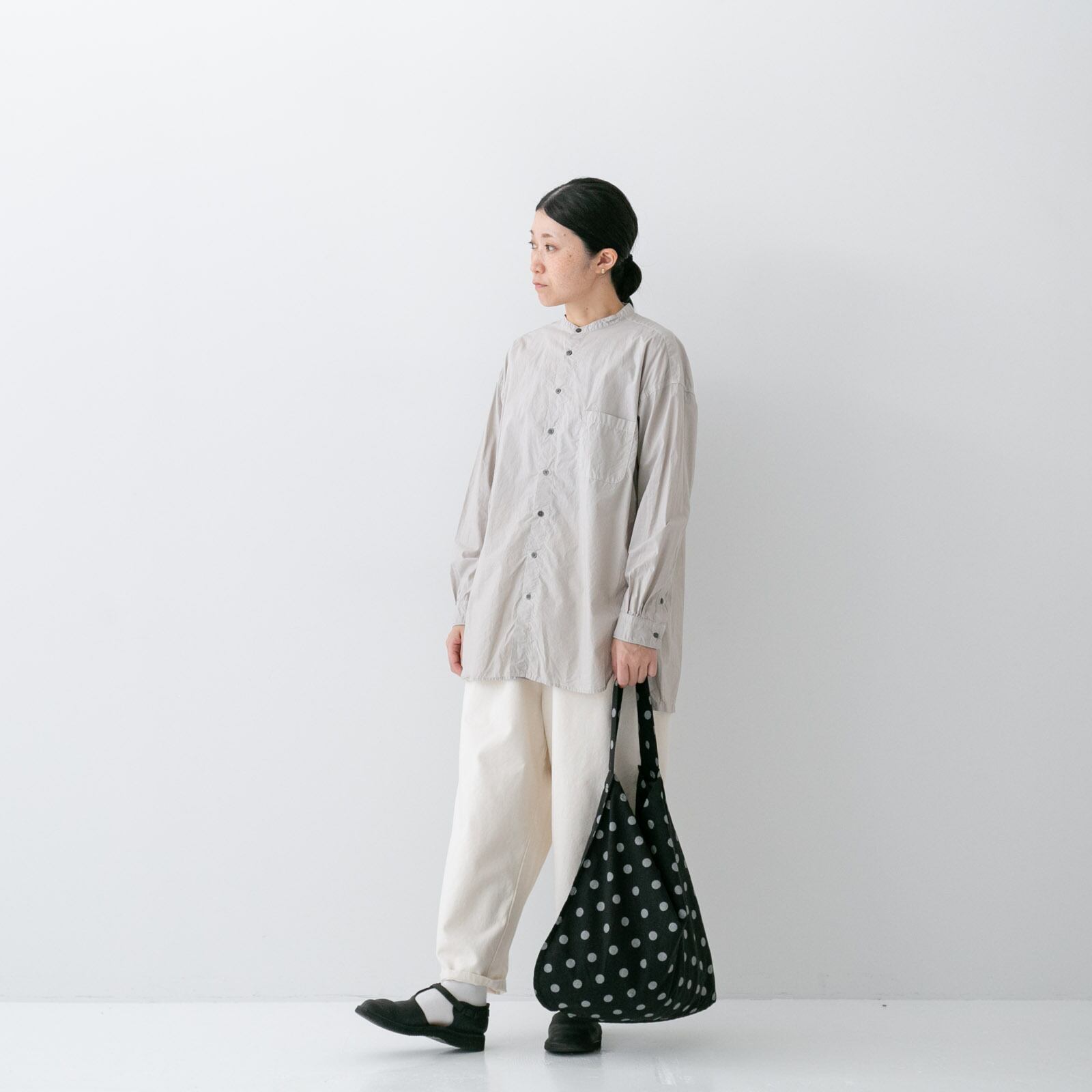 ブロードハウンドトゥースドットプリント ワンハンドルトート(P00400)クロ