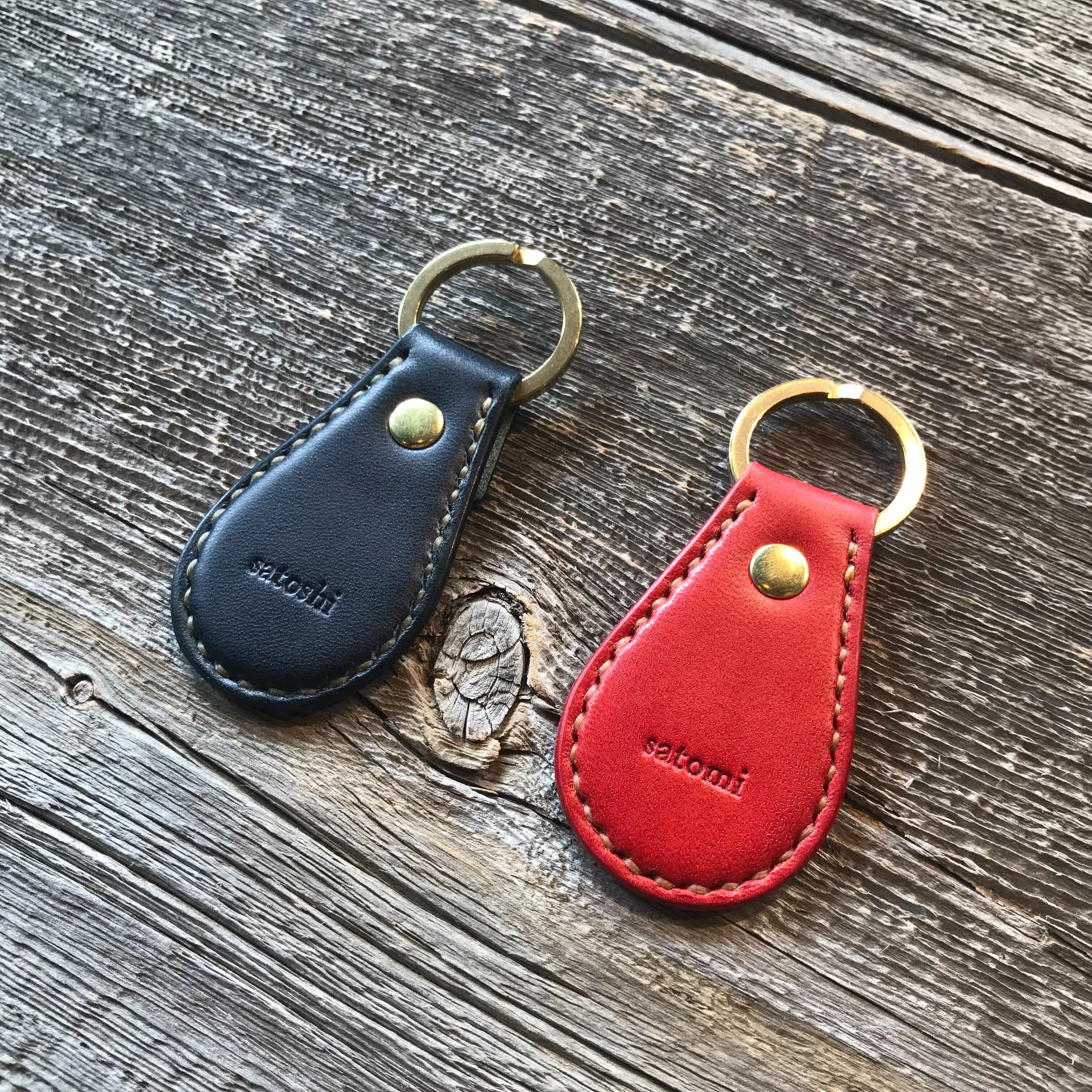 刻印キーホルダー ドロップ型【栃木レザー】＜全11色＞ | HUM LEATHER
