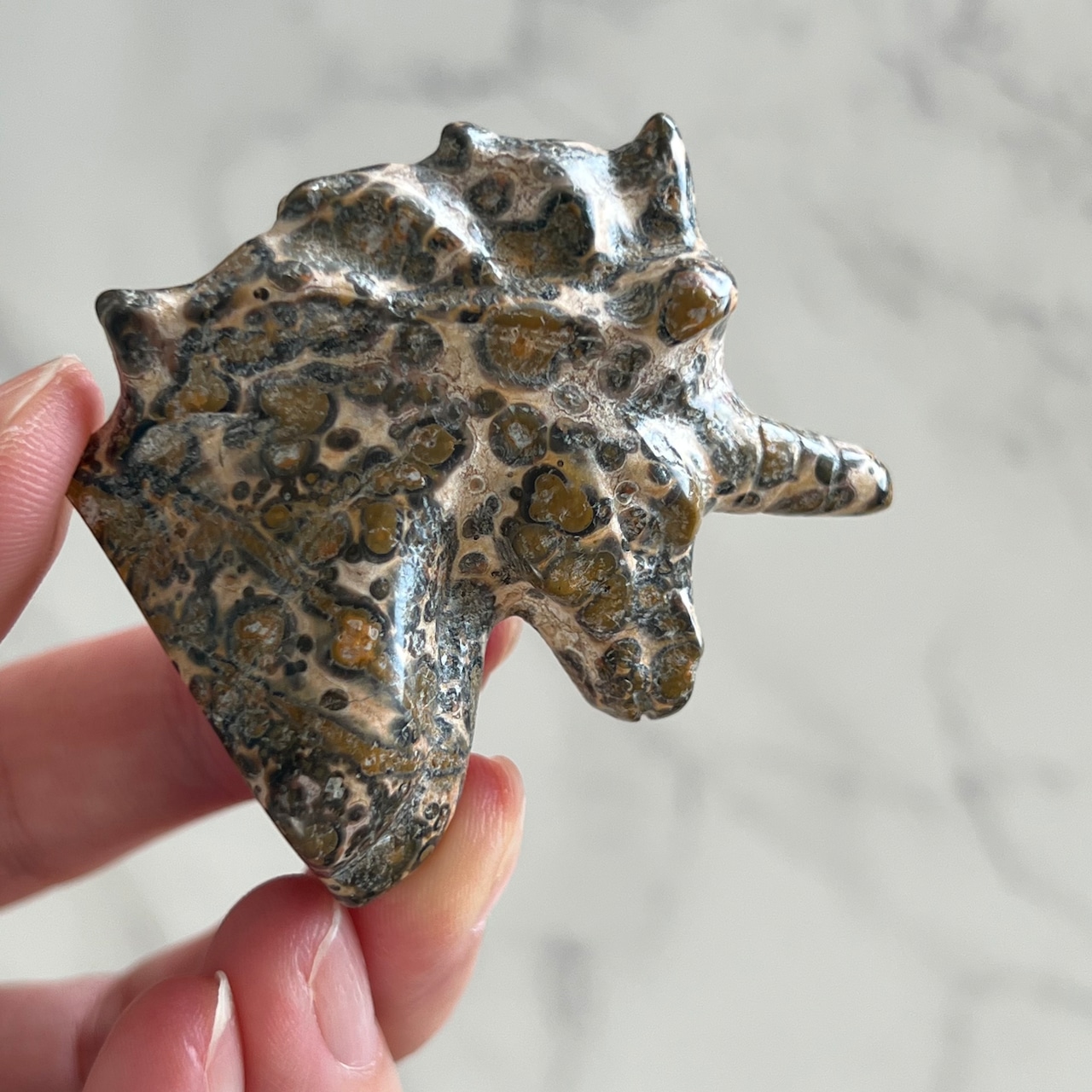 ユニコーン*レオパードスキンジャスパー*天然石カービング*鉱物*天然石インテリア*置き物
