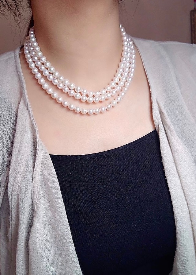 アコヤパール 7mm〜7.5mm 3連ネックレス ○ | 株式会社Jewelry伊藤