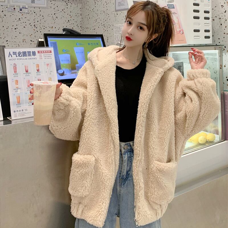 ルーズフードファーコート ジャケット 上着 コートレディース ロング