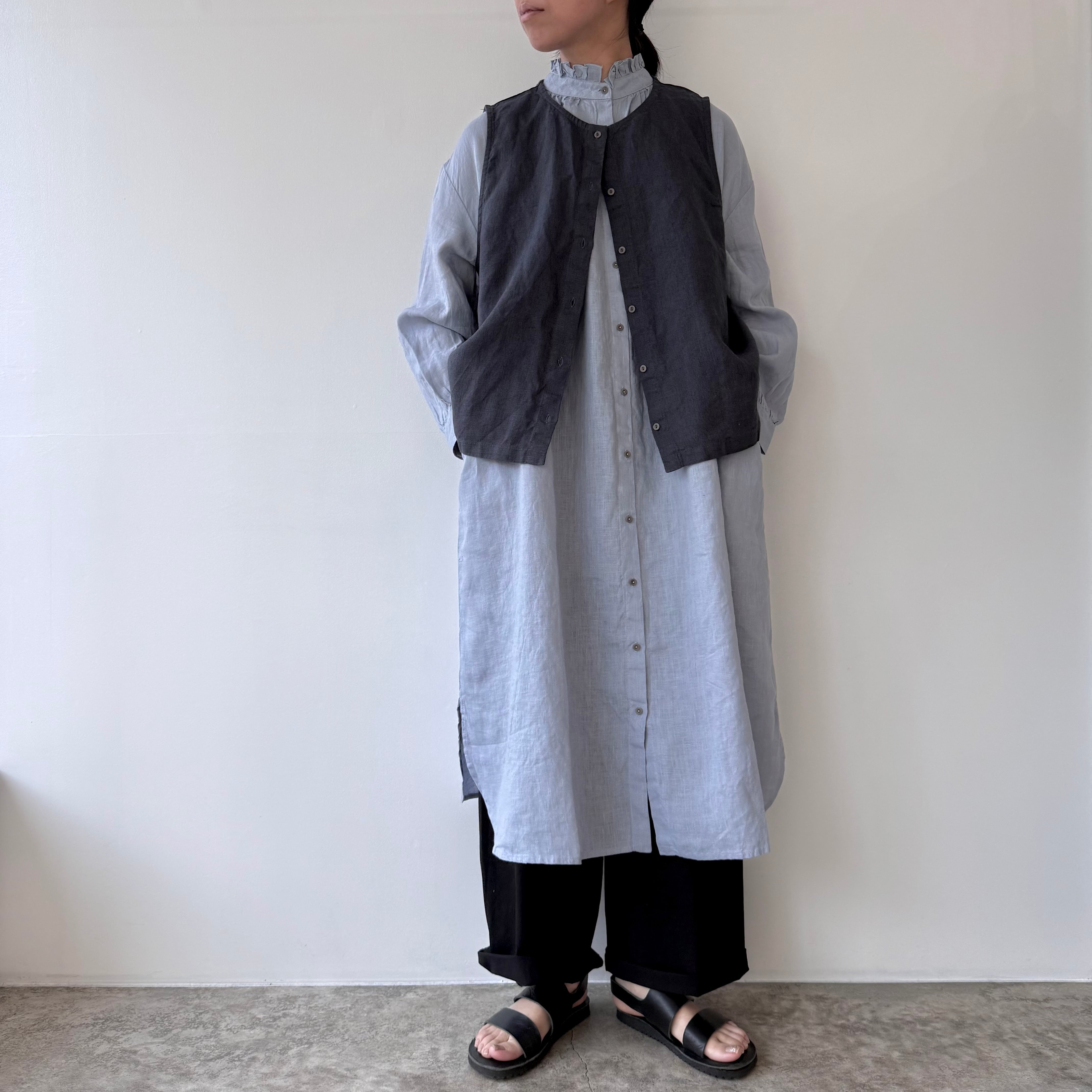 evameva コットンギャザーワンピース | Vie