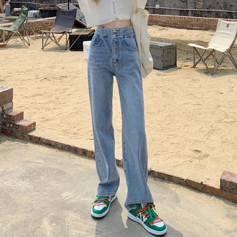 ジーンズ ルーズスプリングオータム レッド 春物 秋物 試着室36532006084