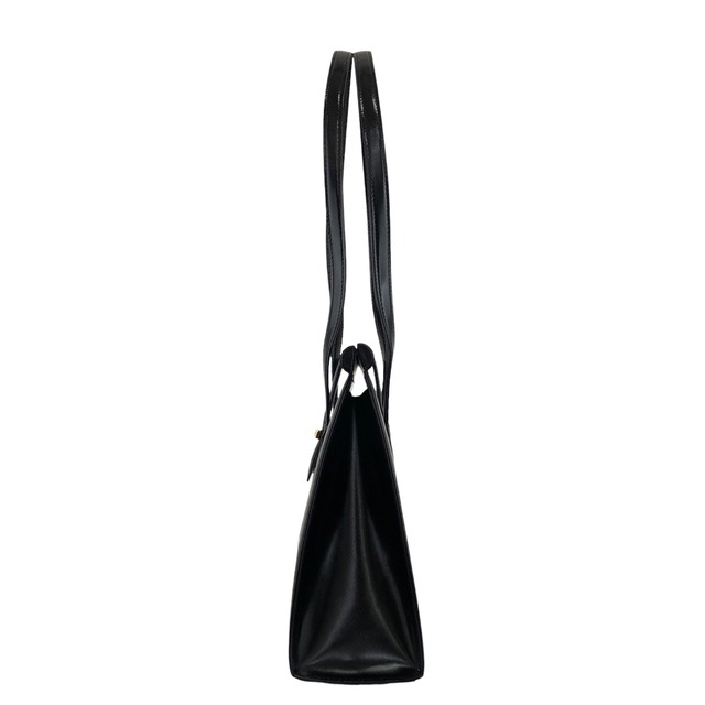 Yves Saint Laurent イヴ・サンローラン トートバッグ ブラック ロゴ エナメルレザー vintage ヴィンテージ オールド vukaay