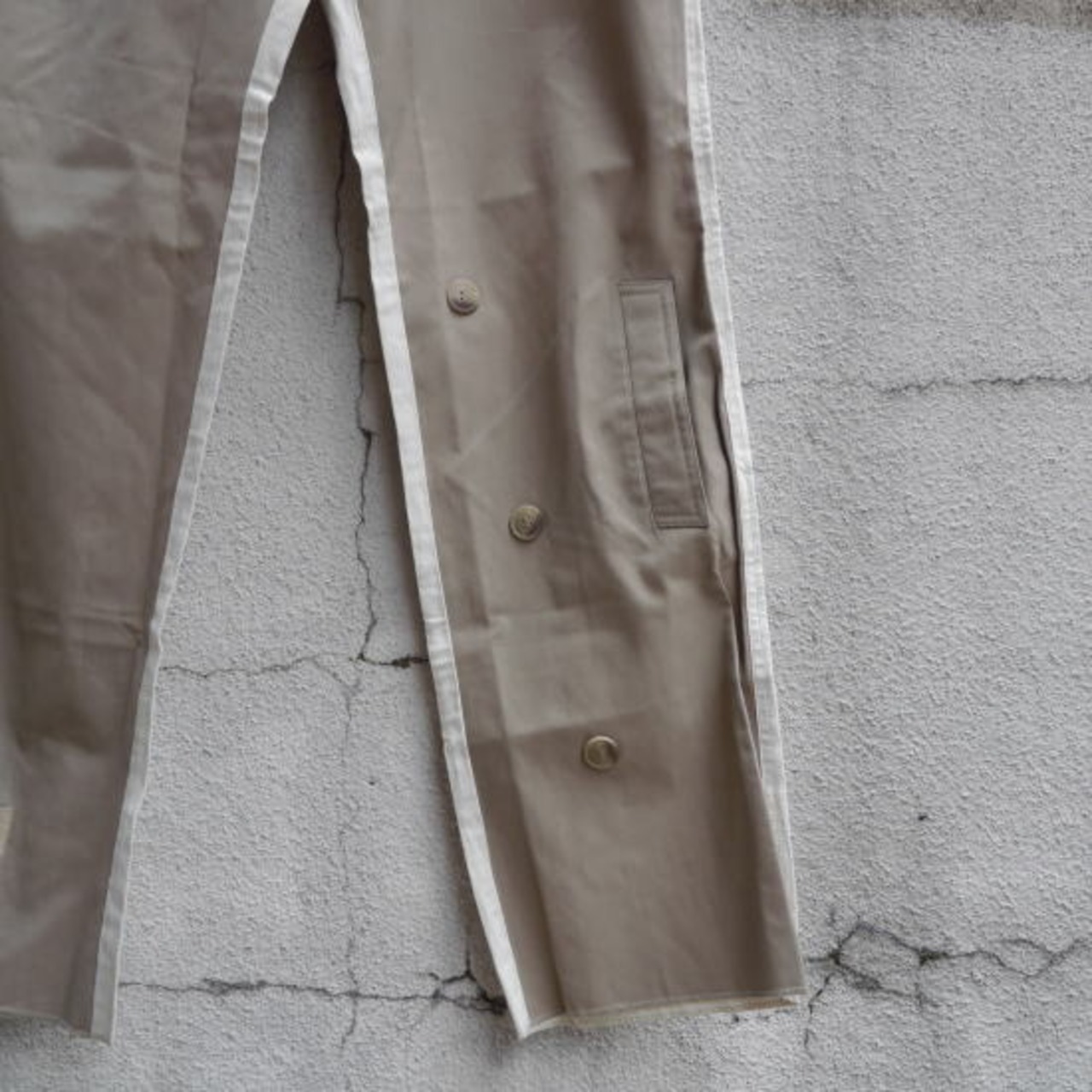 collection PRIVEE?　Italy　2トーン切り返しコットンパンツ　モカブラウン×オフホワイト