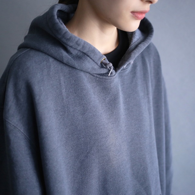 "Carhartt" sleeve printed over size gray sweat parka