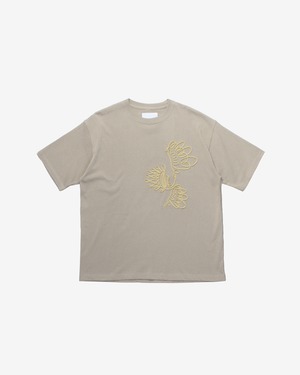 Cord embroidery Loose Tee-sand beige <LSD-BC1T2>