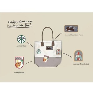 Embroidered Patch Tote Bag / 刺繍入り ワッペン トート バッグ