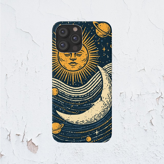 受注生産 iPhoneケース 太陽と月のクラシック星図｜天体図 STAR025B