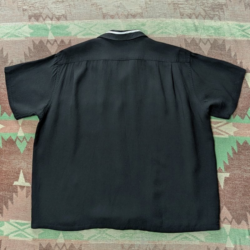 50s 60s vintage Bud berma 開襟シャツ　黒レーヨン 50s～ Bud Berma Black Rayon Box Shirt (XL) | Wonder Wear