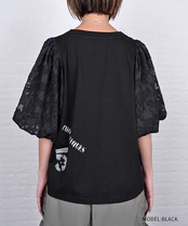 【直営限定ITEM】オパールシフォンスリーブTOPS (BLACK)　CQ-48012H