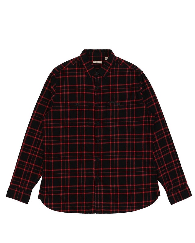バーバリーBURBERRY メンズ シャツ チェック  3954520 6213K BR-MILIT-RED