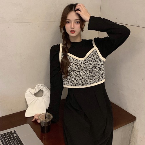 ✞ スタンダード花柄♥カワイイ♥ハイウェストスカート ♡ ロング レトロ スウィート ✞ゴスロリ SM ミリ 甘ロリ クラロリ 和ロリ エレガント 黒ロリ 姫ロリ 華ロリ BB-BB99180988261