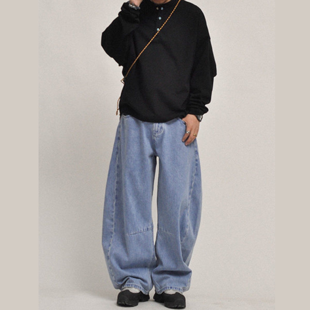 フェードブルー バギーデニムパンツ N3601 - 11