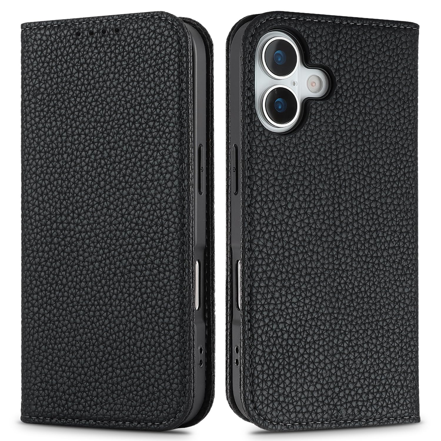 iPhone 17 用 ケース 手帳型 対応 いPhone17 アイホン17 アイフォン17 iPhone17 手帳 レザー カバー アイホン アイフォン 携帯カバー CASE 適用 iCoverCase マグネット カードケース 茘枝紋 滑り止め スマホケース ブラック