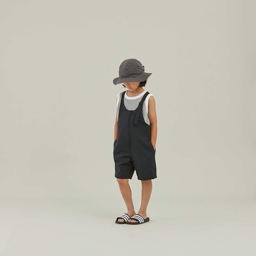 《MOUNTEN. 2025SS》stretch nylon salopette (re- nylon) / black
