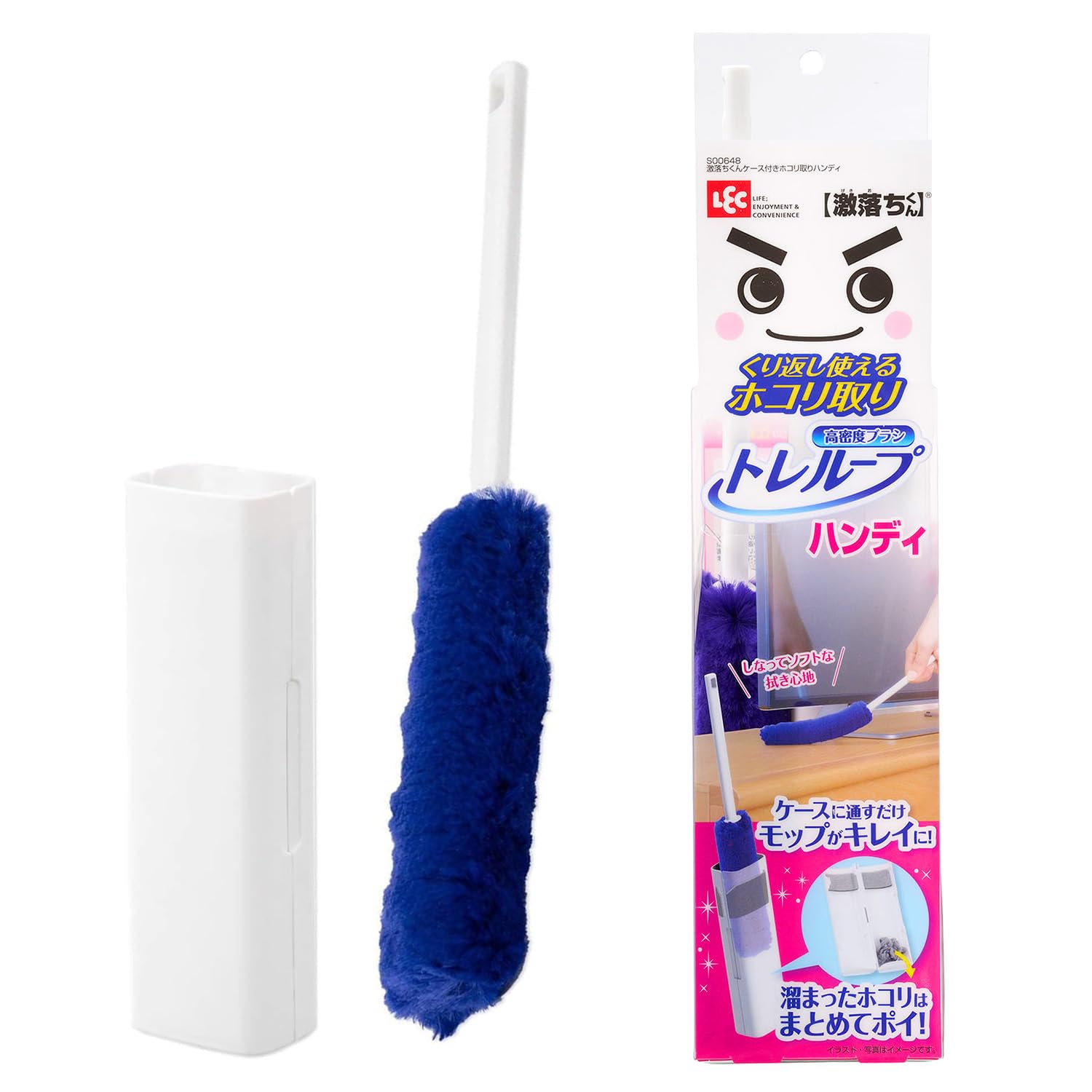 【数量限り】レック 激落ちくん 高密度ブラシ トレループ (ハンディ) くり返し使える ホコリ取り/ケースに通すとモップがキレイに