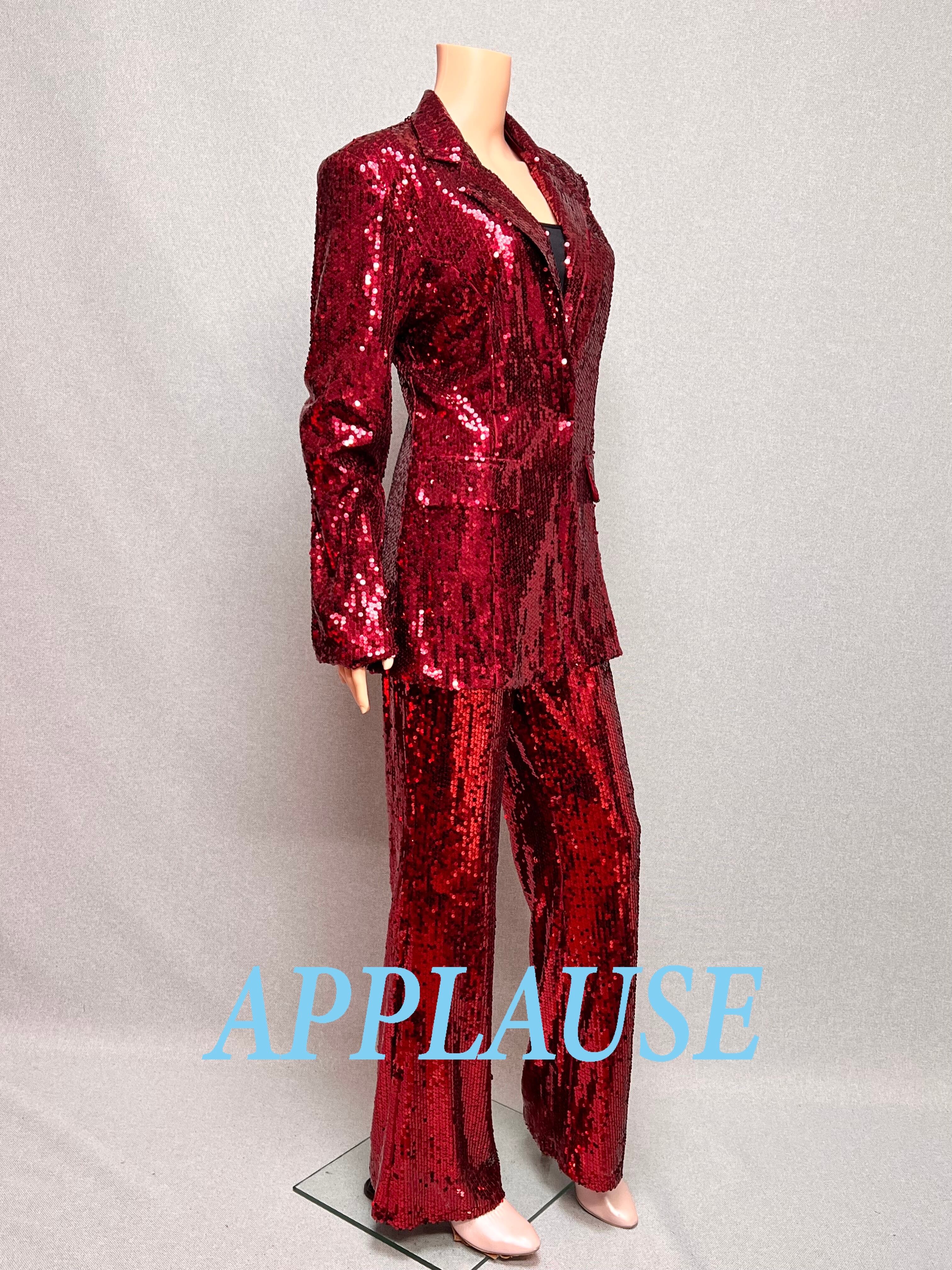 【新着】社交ダンス ドレス　ラテンドレス　バーガンディースパンコールジャケット　LA-26-8　L　デモ・競技用ドレス　発表会衣装　パーティドレス　ワンピース　舞台衣装