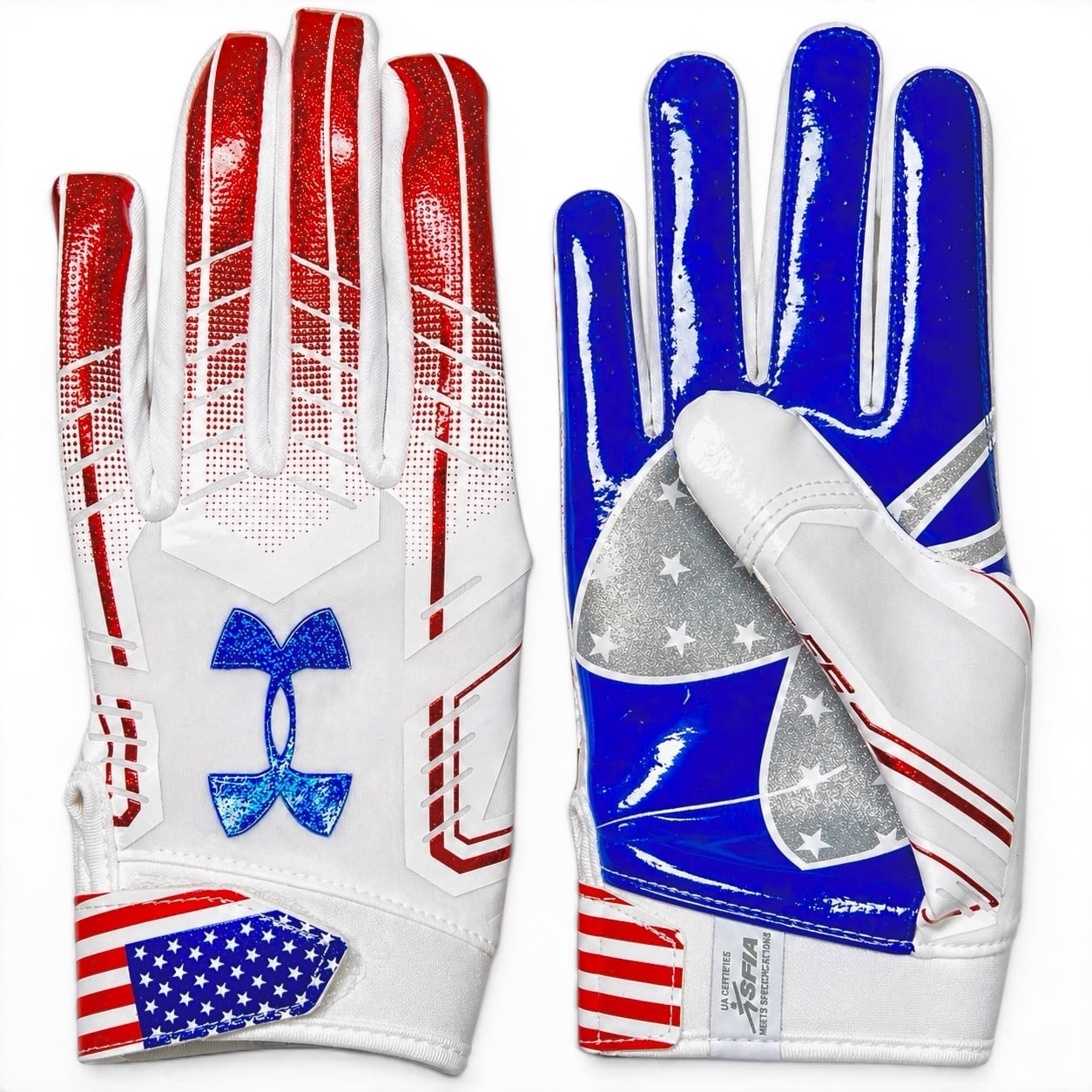 S,M】UA F6 GLOVE NOVELTY アメリカンフラッグ アメフト グローブ