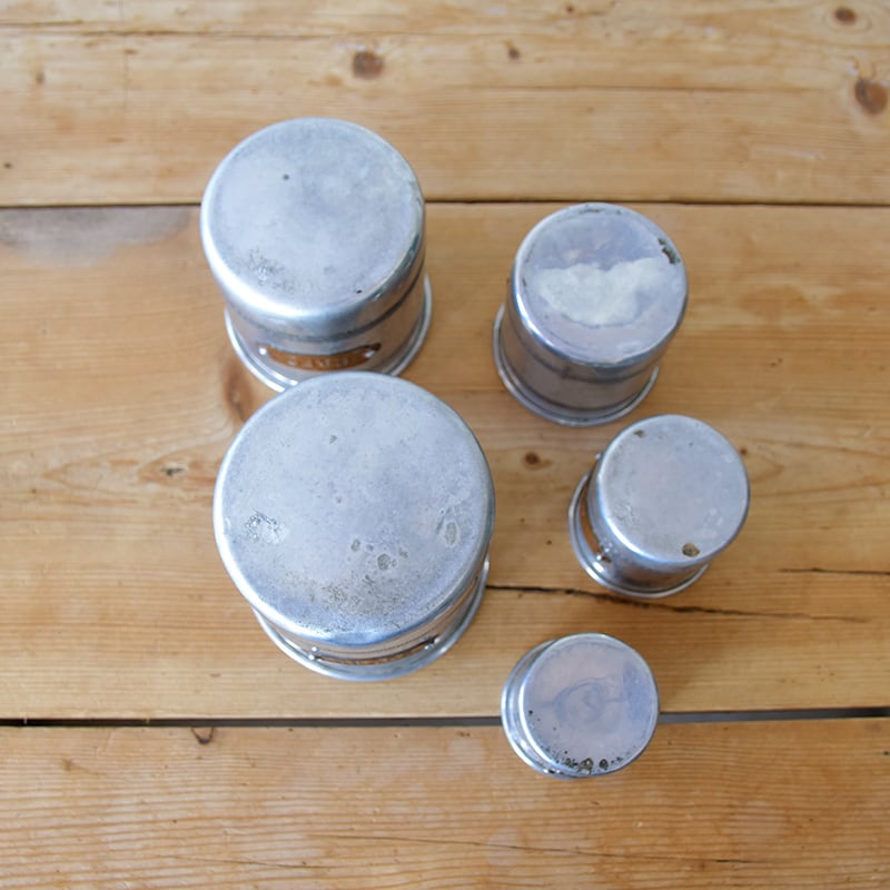 French Aluminum Canister 5P set / フレンチ アルミ キャニスター 5点